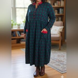 Vintage Plaid Teacher School Apple Button Ms Frizzle Dress Plus Size 20 22